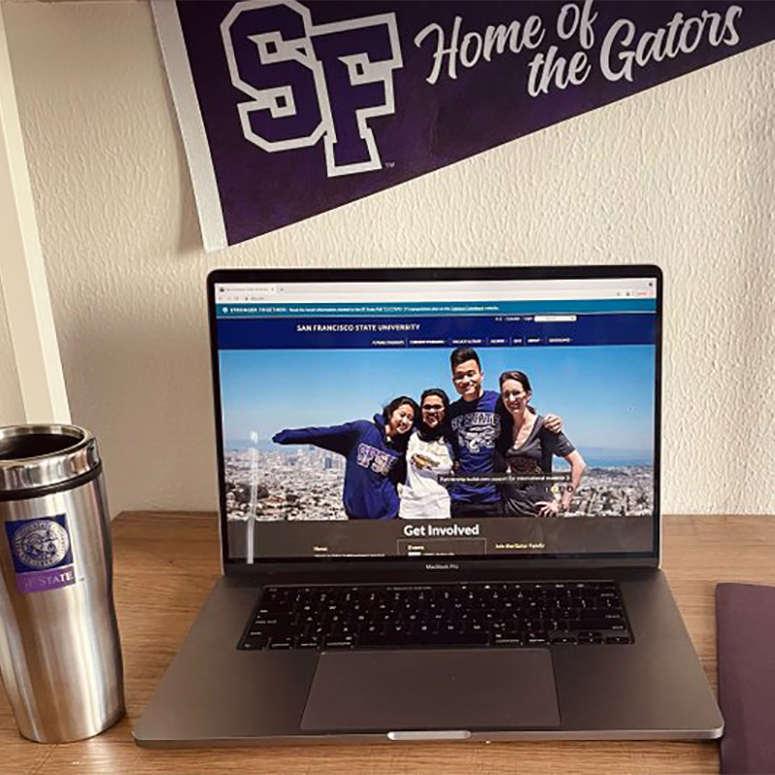 Computer with SFSU website