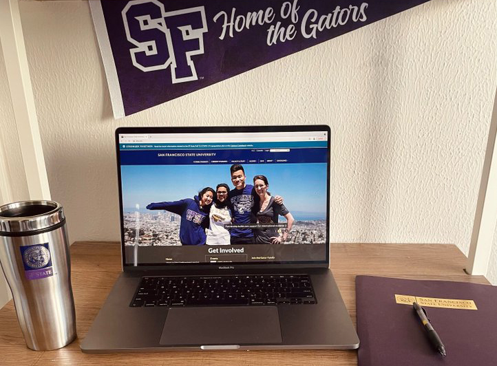 Computer with SF State website