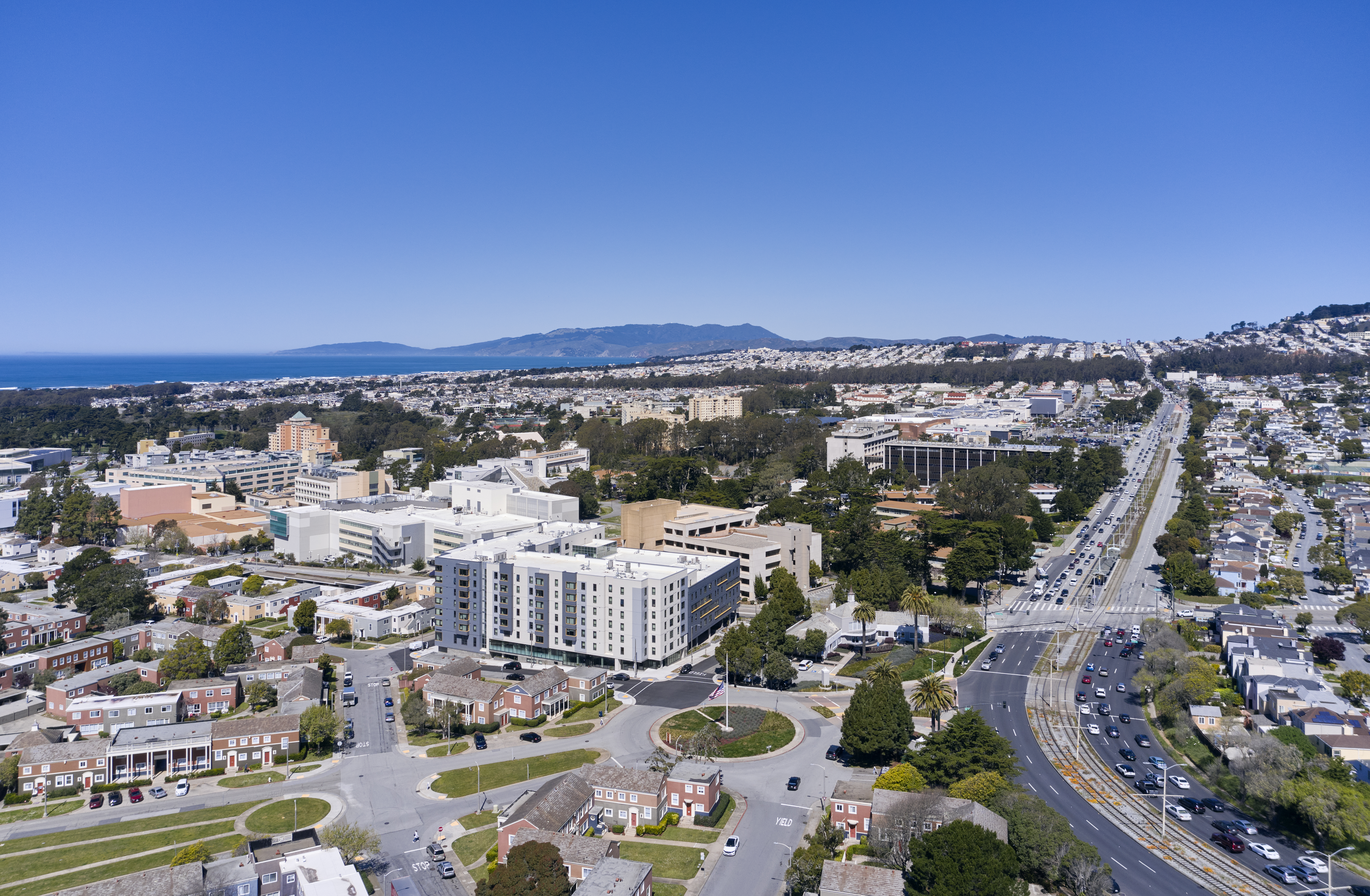 Aerial view of student housing