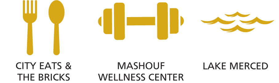 City Eats & The Bricks, Mashouf Wellness Center, Lake Merced nearby