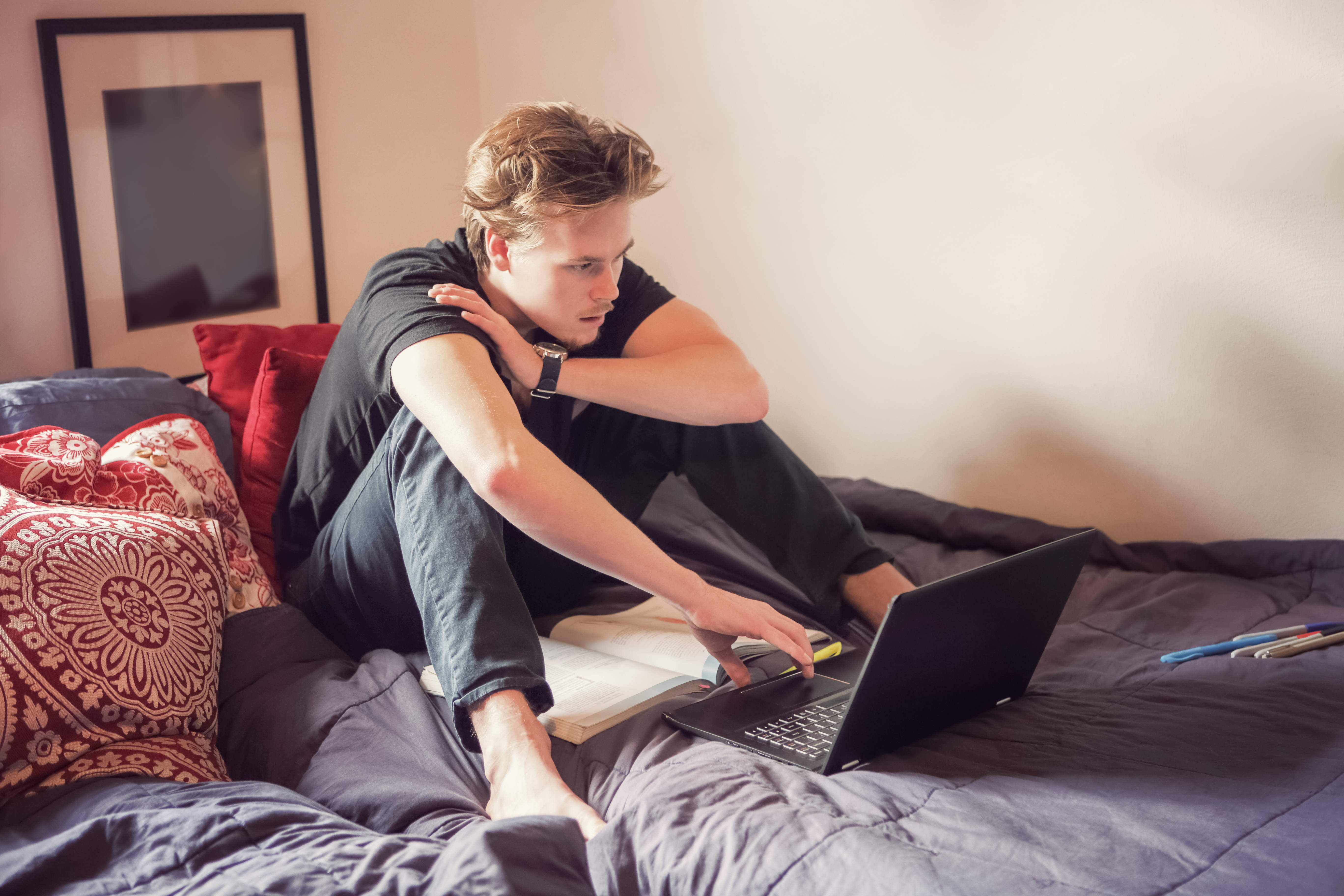 Student on computer