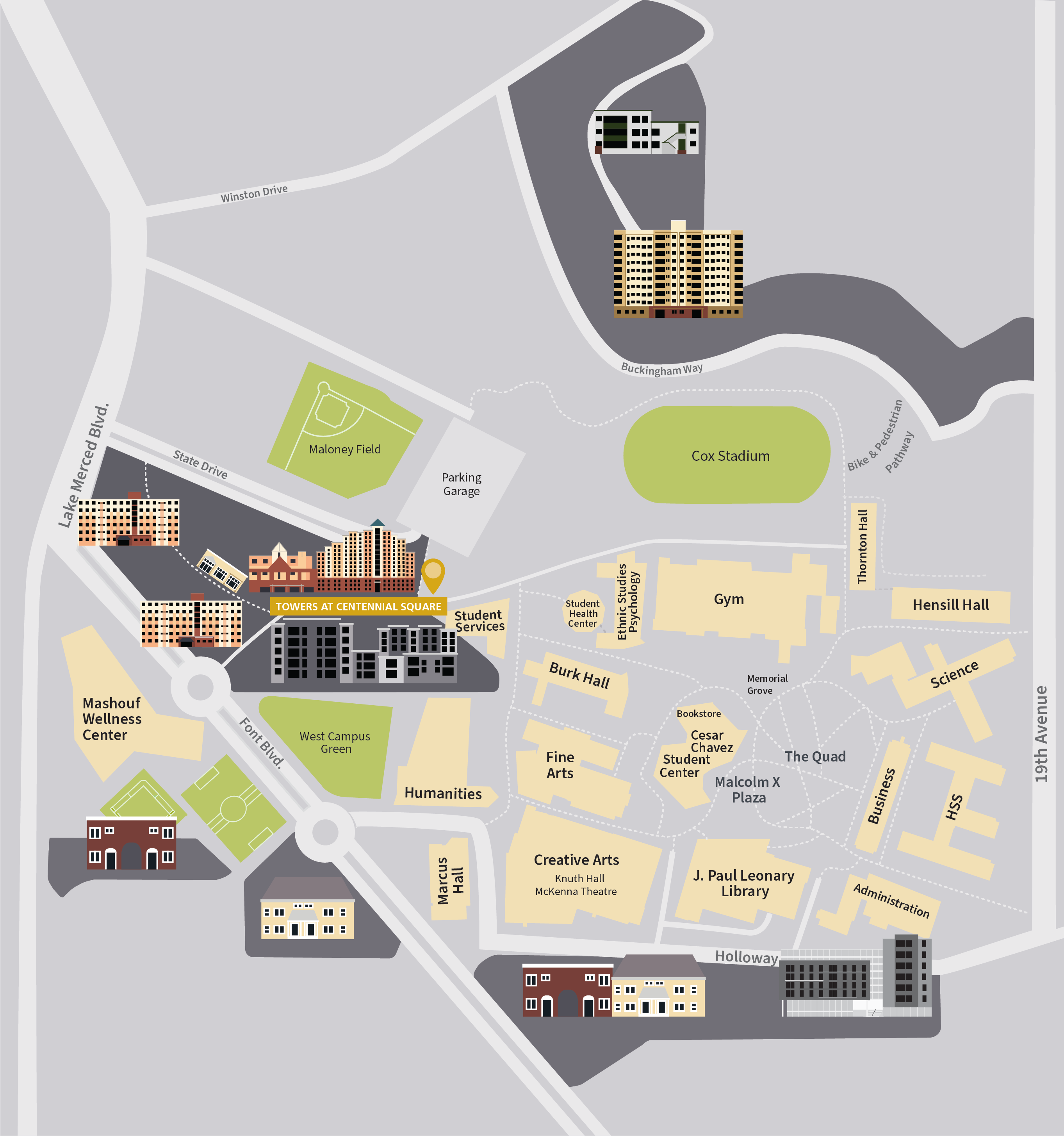 Towers at Centennial Square location map