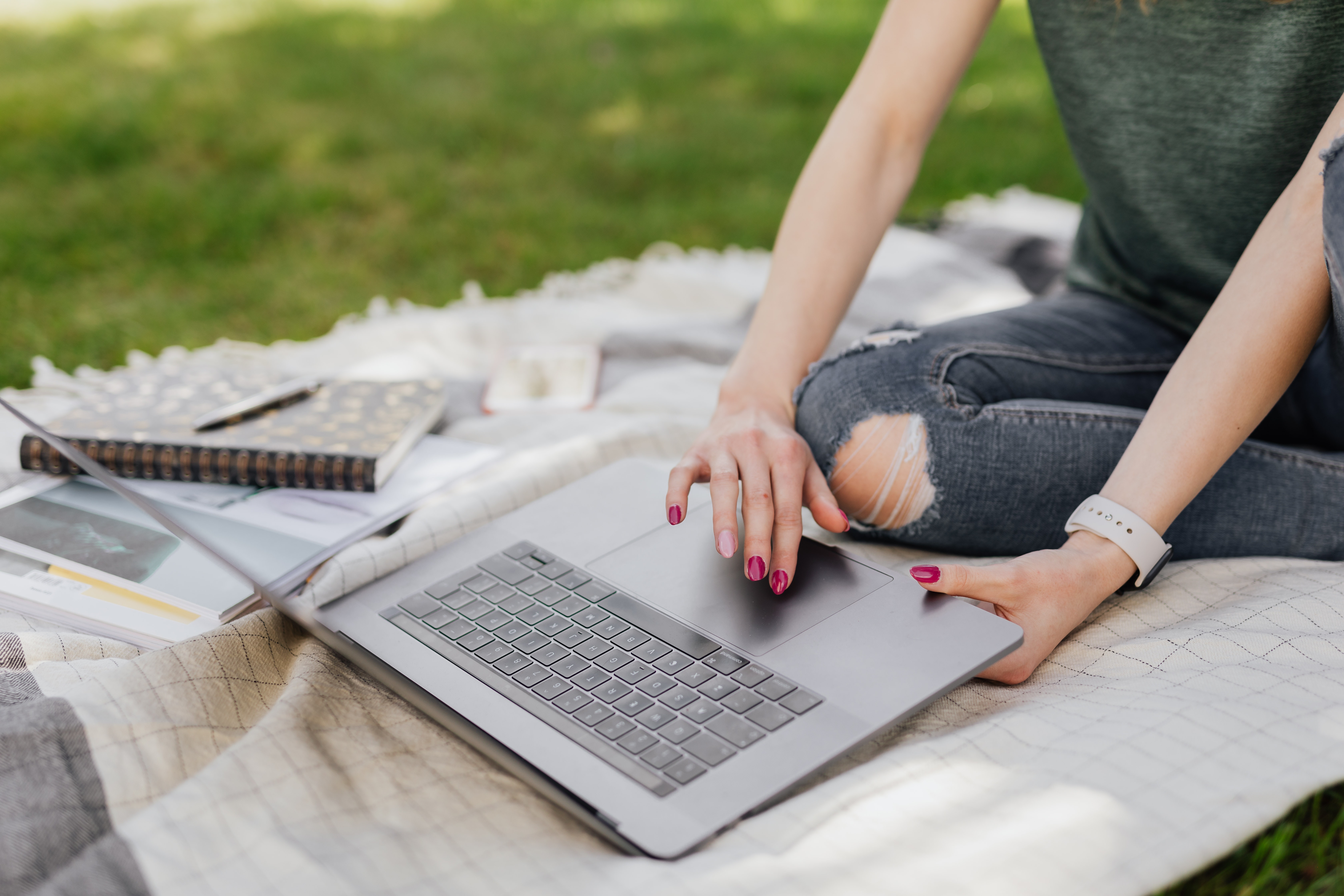 Student on computer