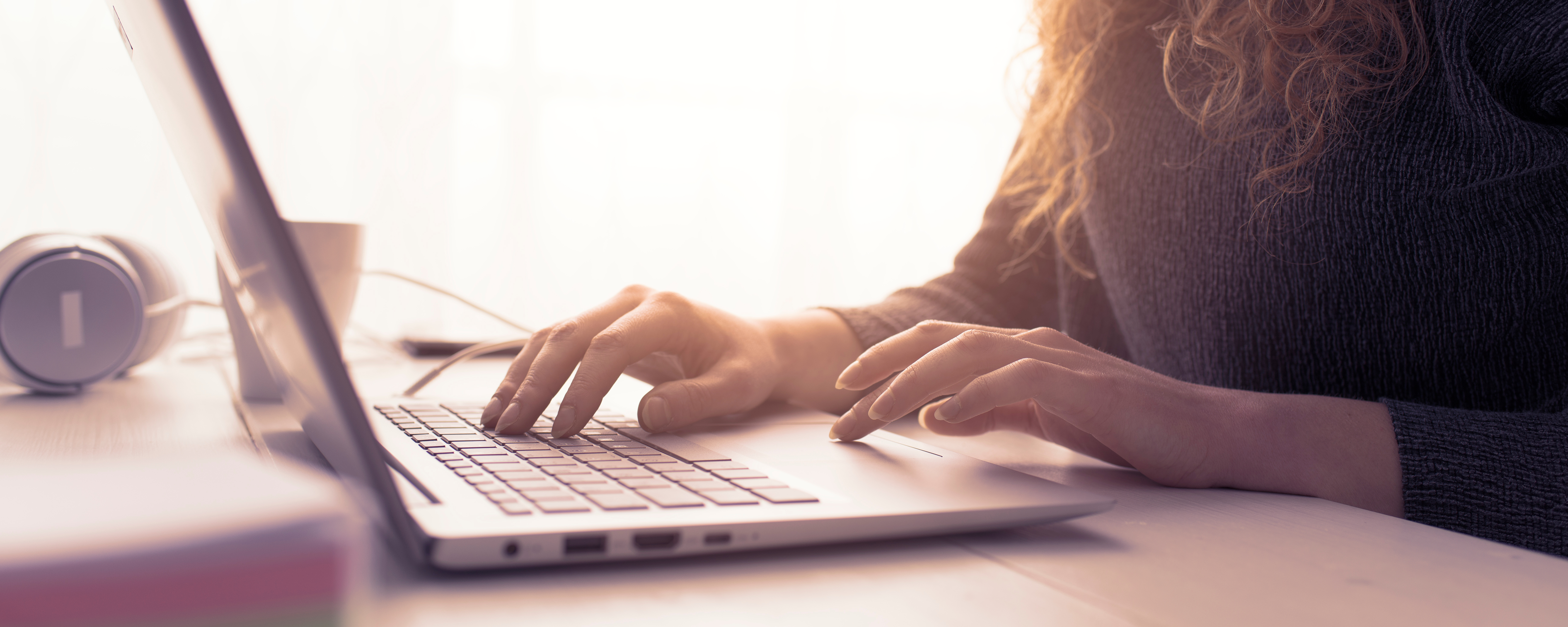 Student on computer