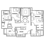 Village at Centennial Square 3 bedroom floor plan