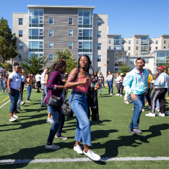 Students at event on West Campus Green